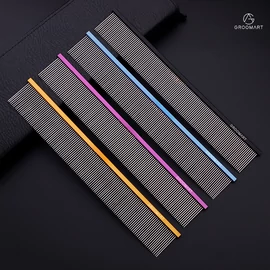 Hliníkový hrebeň s hustým rozstupom zubov, krátke zuby (22,5 cm) - gold