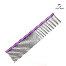 Aluminium comb with 50/50 tooth density (18,5 cm) - purple