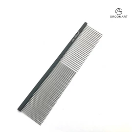 Aluminium comb with 50/50 tooth density (18,5 cm) - black
