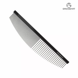 Halfmoon comb with 50/50 tooth density (16,5 cm) - black