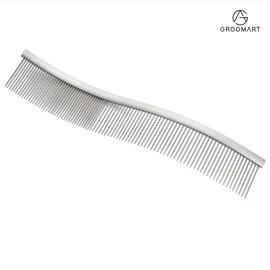 S-shaped curved comb (23 cm) - 3.8 cm tooth length - silver