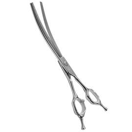 GLOW Curved Thinner dog grooming scissors 7″ (18 cm) – Hydra
