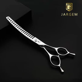 SOLÉ Hajlított, egyoldalas ritkító kutyakozmetikai olló 52T 7” (18 cm) - Jargem