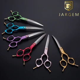 JARGEM – LYRA Zöld szuperkönnyű hajlított kutyakozmetikai olló 6” (15,5 cm)