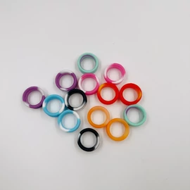 Soft rubber rings for scissors - 1 pair - black-white