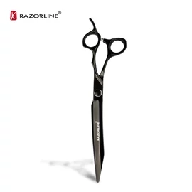 FRANKIE – Egyenes, fekete titán kutyakozmetikai olló, 8” (20,5 cm) – Razorline