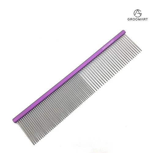 Hliníkový hrebeň s hustotou zubov 50/50 (18,5 cm)  - purple