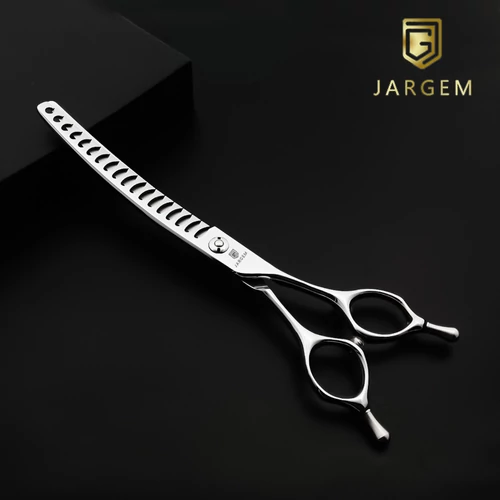 SOLÉ Hajlított, egyoldalas ritkító kutyakozmetikai olló 52T 7” (18 cm) - Jargem