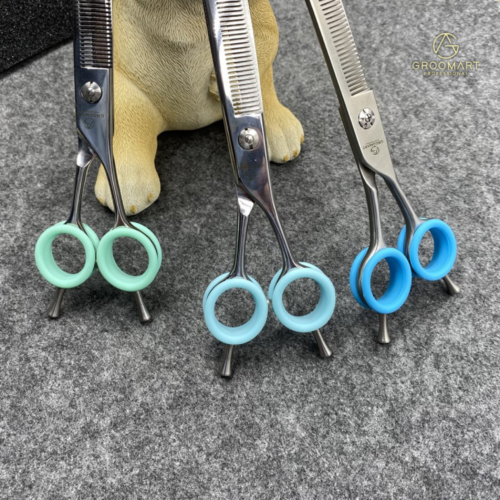 Szűkítő puha gumigyűrű ollókhoz - 1 pár - halványkék