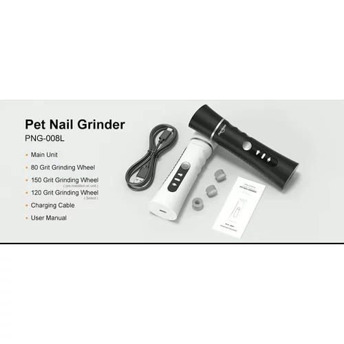 Electric Pet Nail Grinder with LED Light – Quiet, Cordless, USB-C